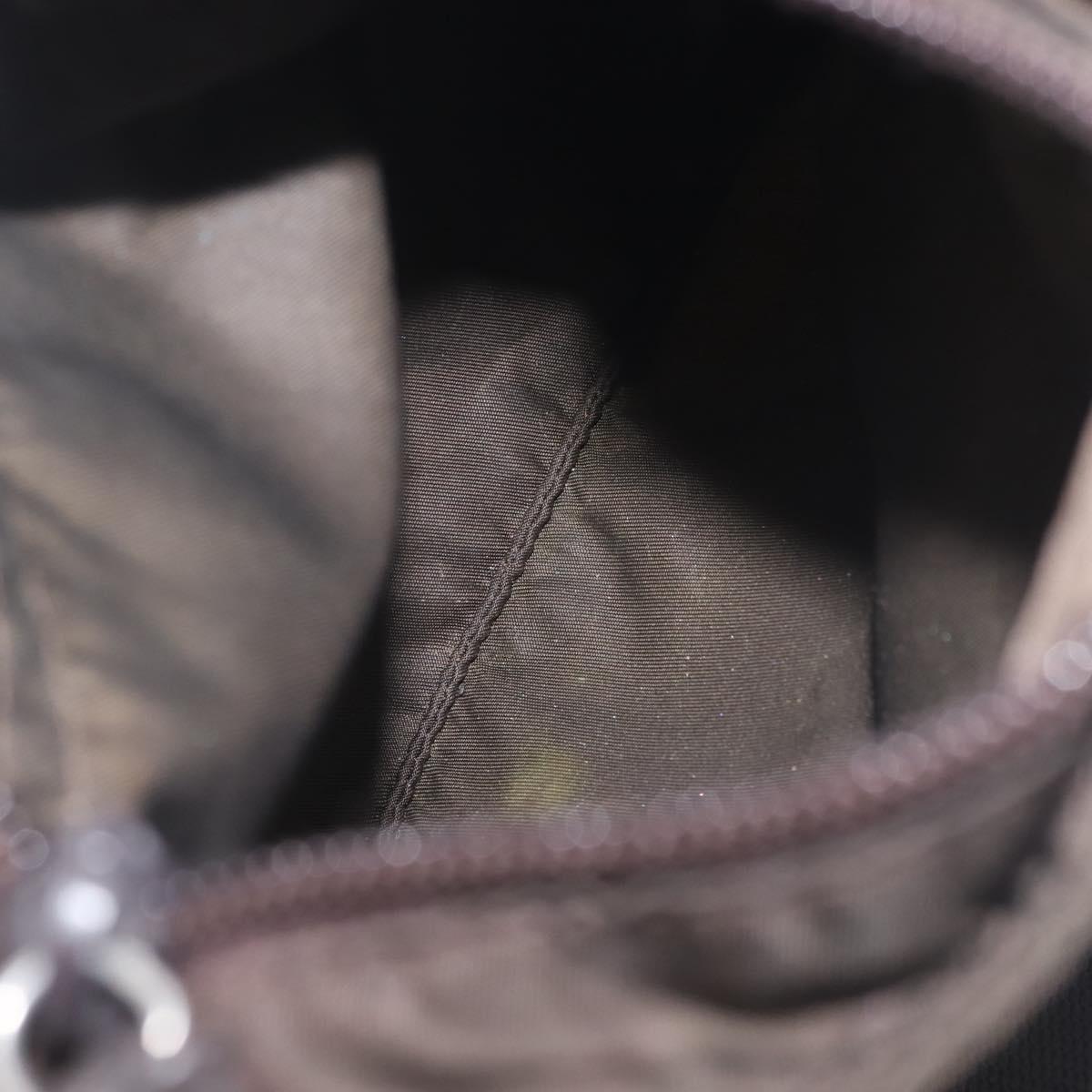 PRADA Shoulder Bag Nylon Khaki Silver Auth 143342