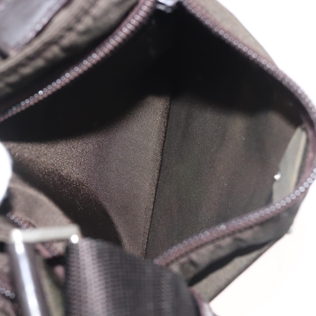 PRADA Shoulder Bag Nylon Khaki Silver Auth 143342