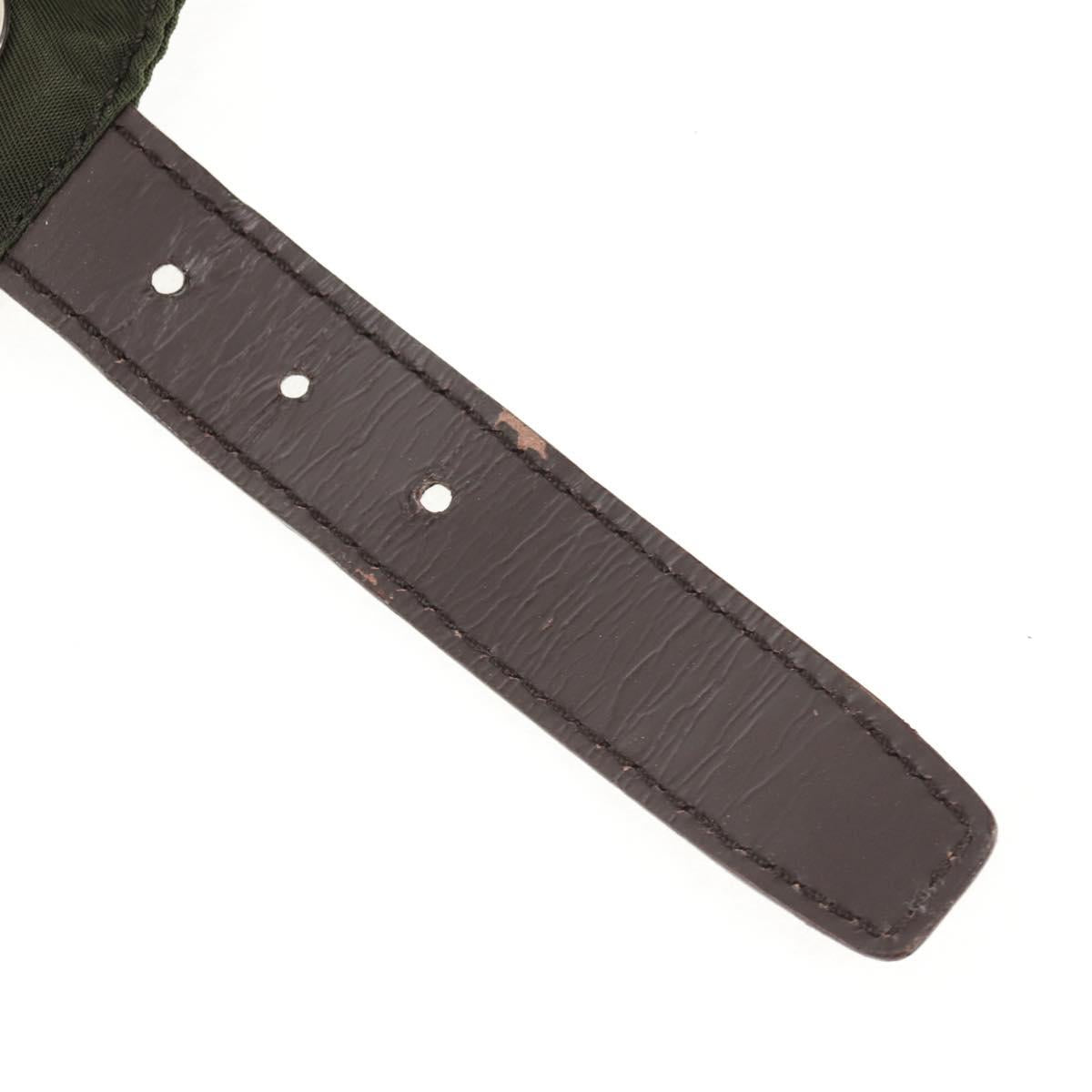 PRADA Backpack Nylon Khaki Silver Auth 143343