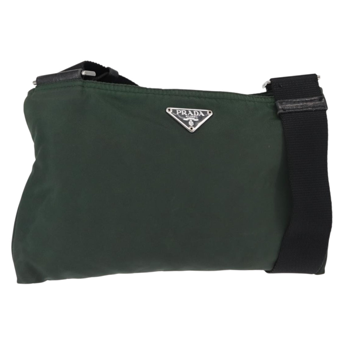 PRADA Shoulder Bag Nylon Khaki Auth 143344