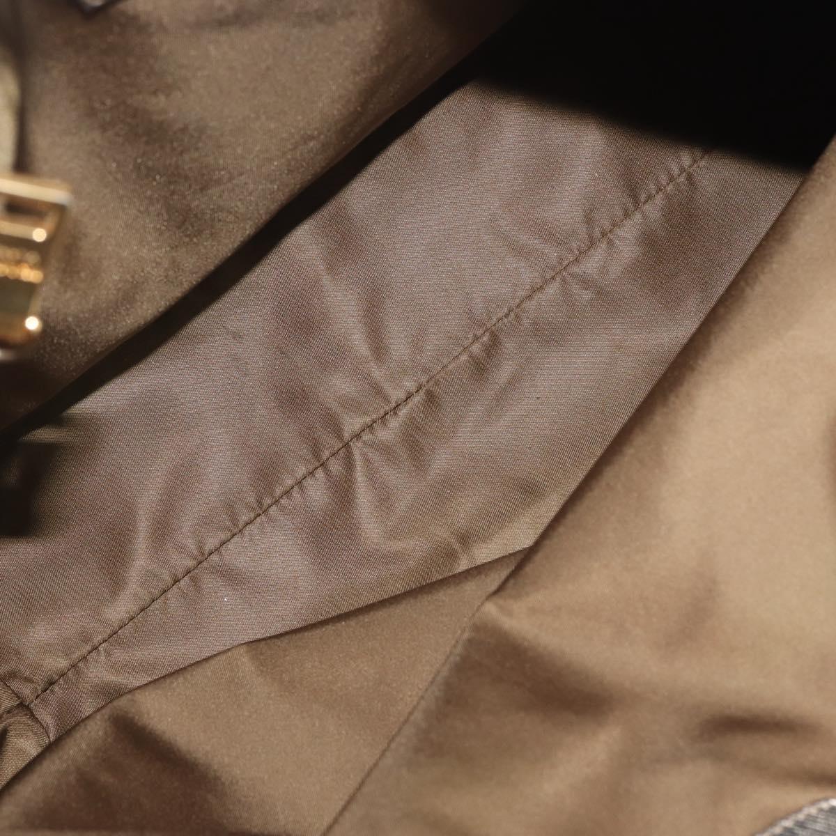PRADA Tote Bag Nylon Khaki Gold Auth 143347