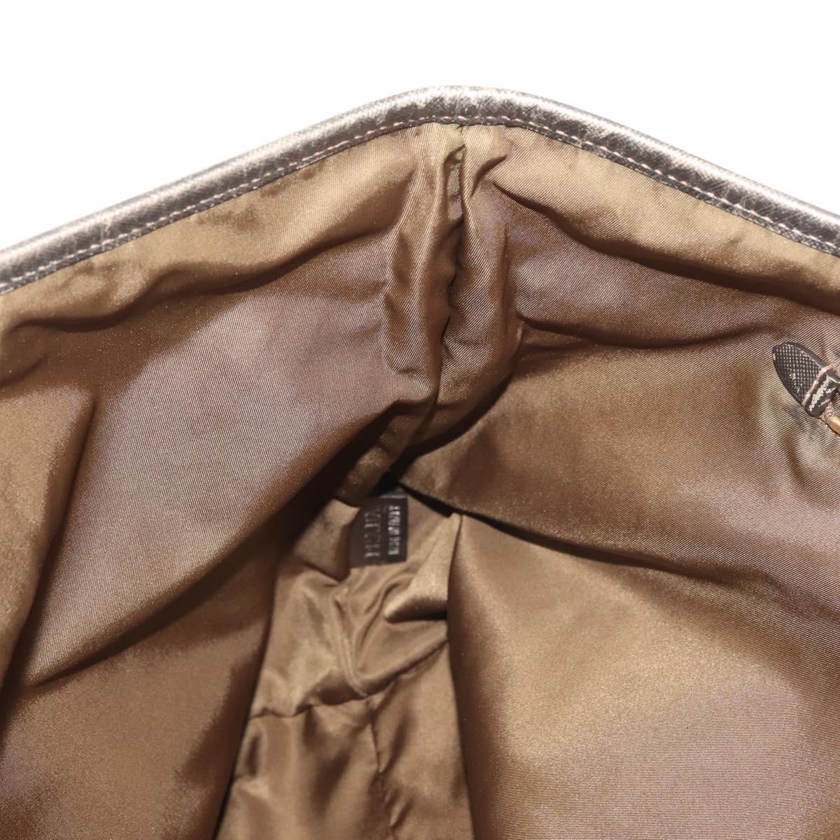PRADA Tote Bag Nylon Khaki Gold Auth 143347