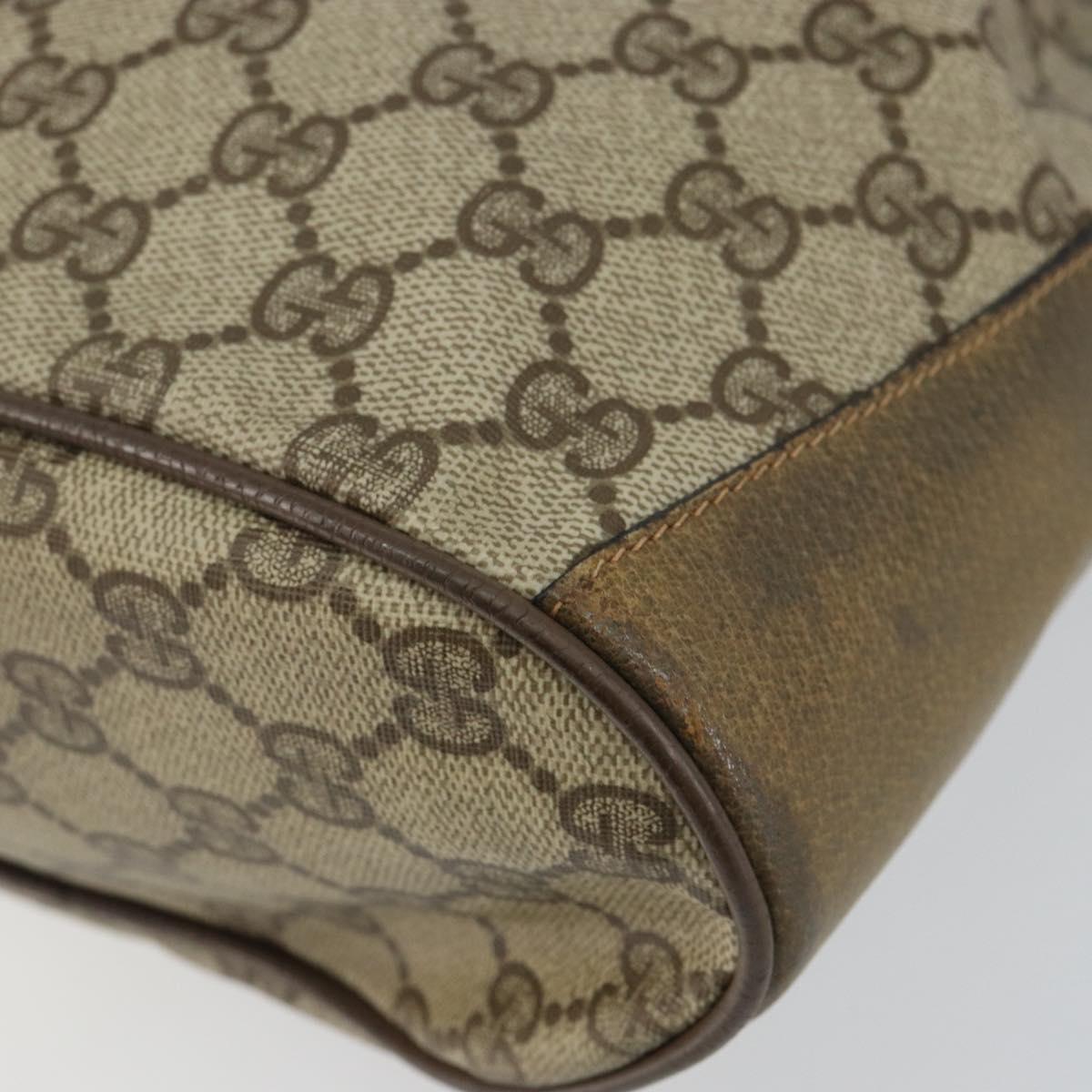 GUCCI GG Supreme Web Sherry Line Shoulder Bag PVC Beige 14 02 034 Auth 143349