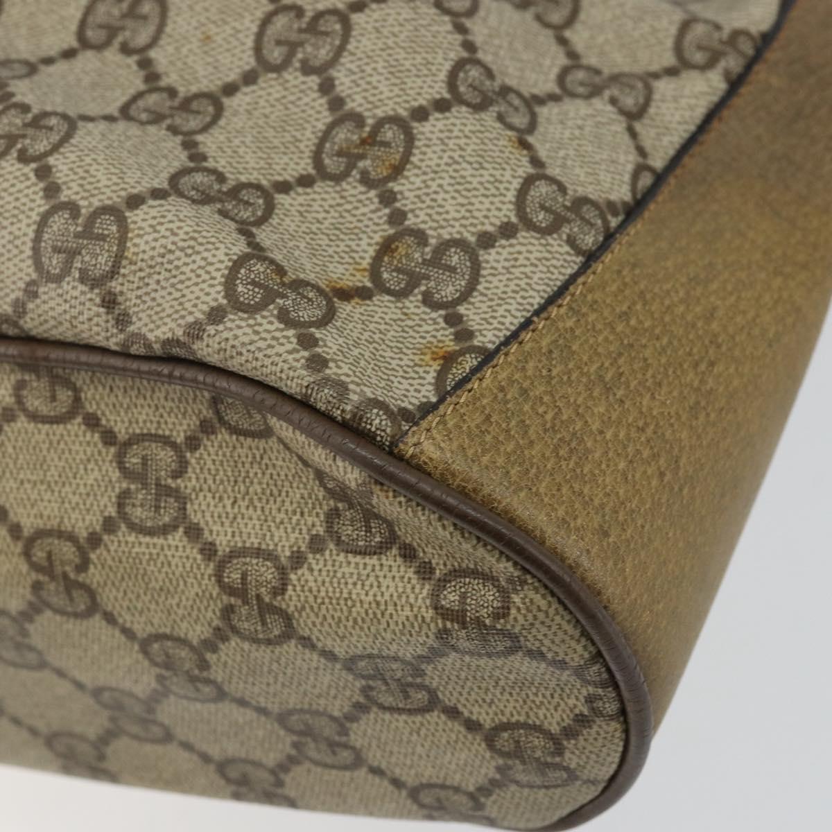 GUCCI GG Supreme Web Sherry Line Shoulder Bag PVC Beige 14 02 034 Auth 143349