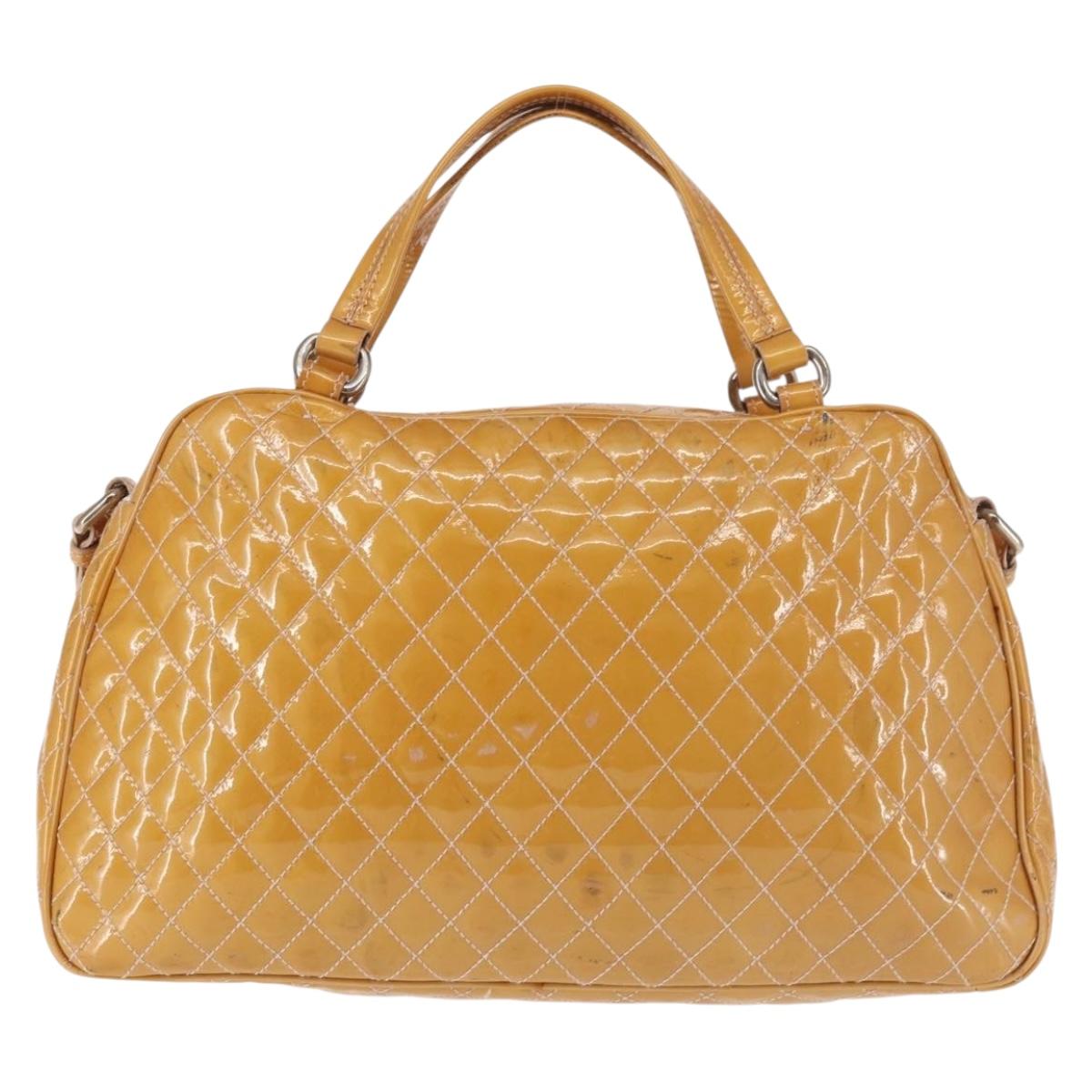 Salvatore Ferragamo Vala Tote Bag Enamel 2way Orange Silver Auth 143352