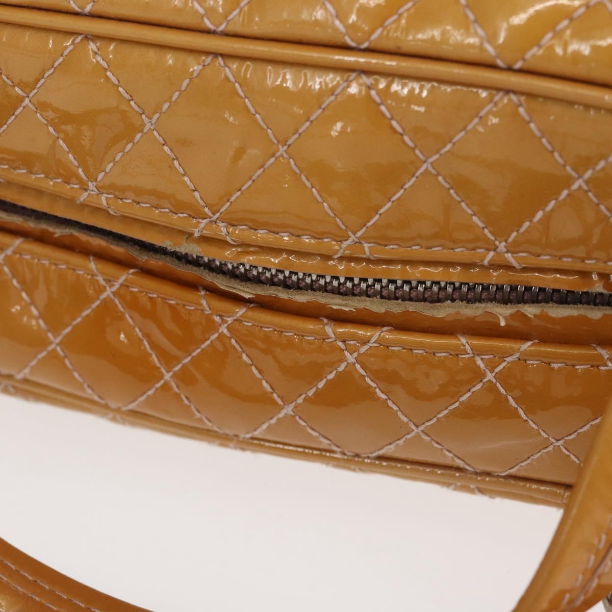 Salvatore Ferragamo Vala Tote Bag Enamel 2way Orange Silver Auth 143352