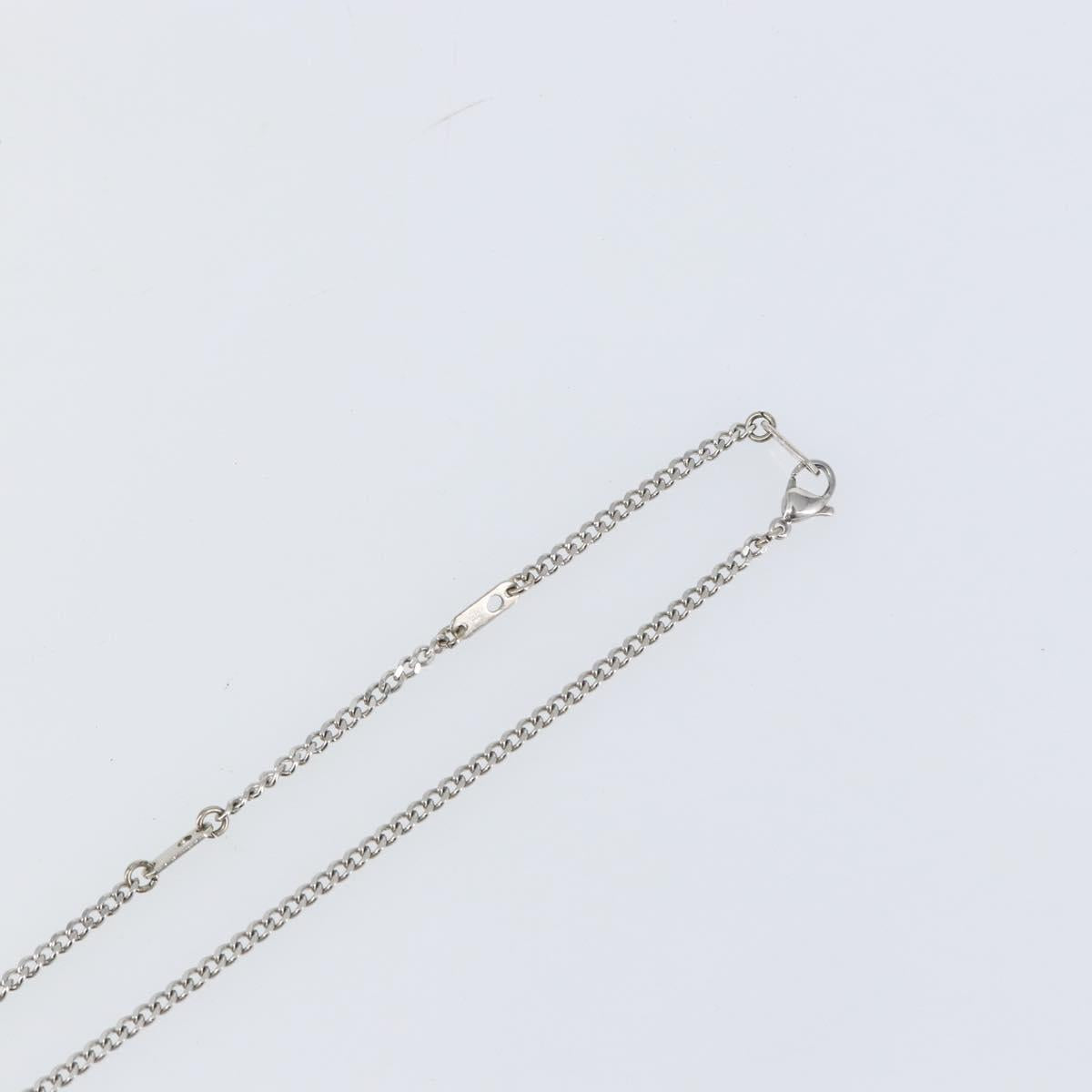 LOUIS VUITTON Monogram Row Necklace metal Silver M02254 LV Auth 143366