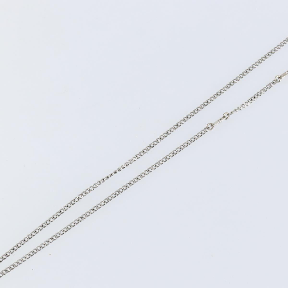 LOUIS VUITTON Monogram Row Necklace metal Silver M02254 LV Auth 143366