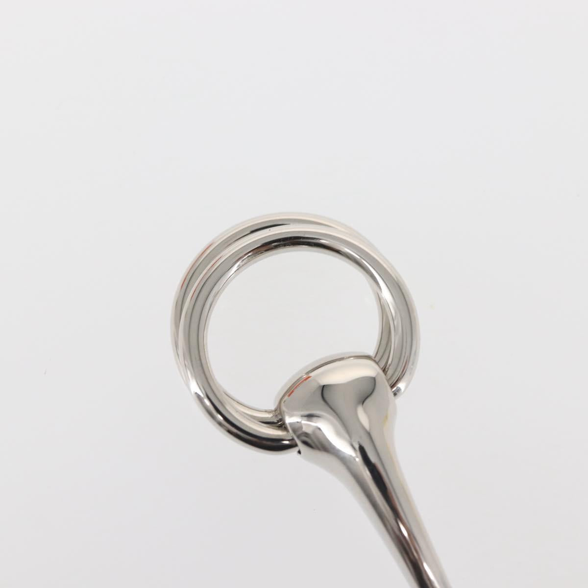 HERMES Molded Brass Scarf Ring metal Silver Auth 143374