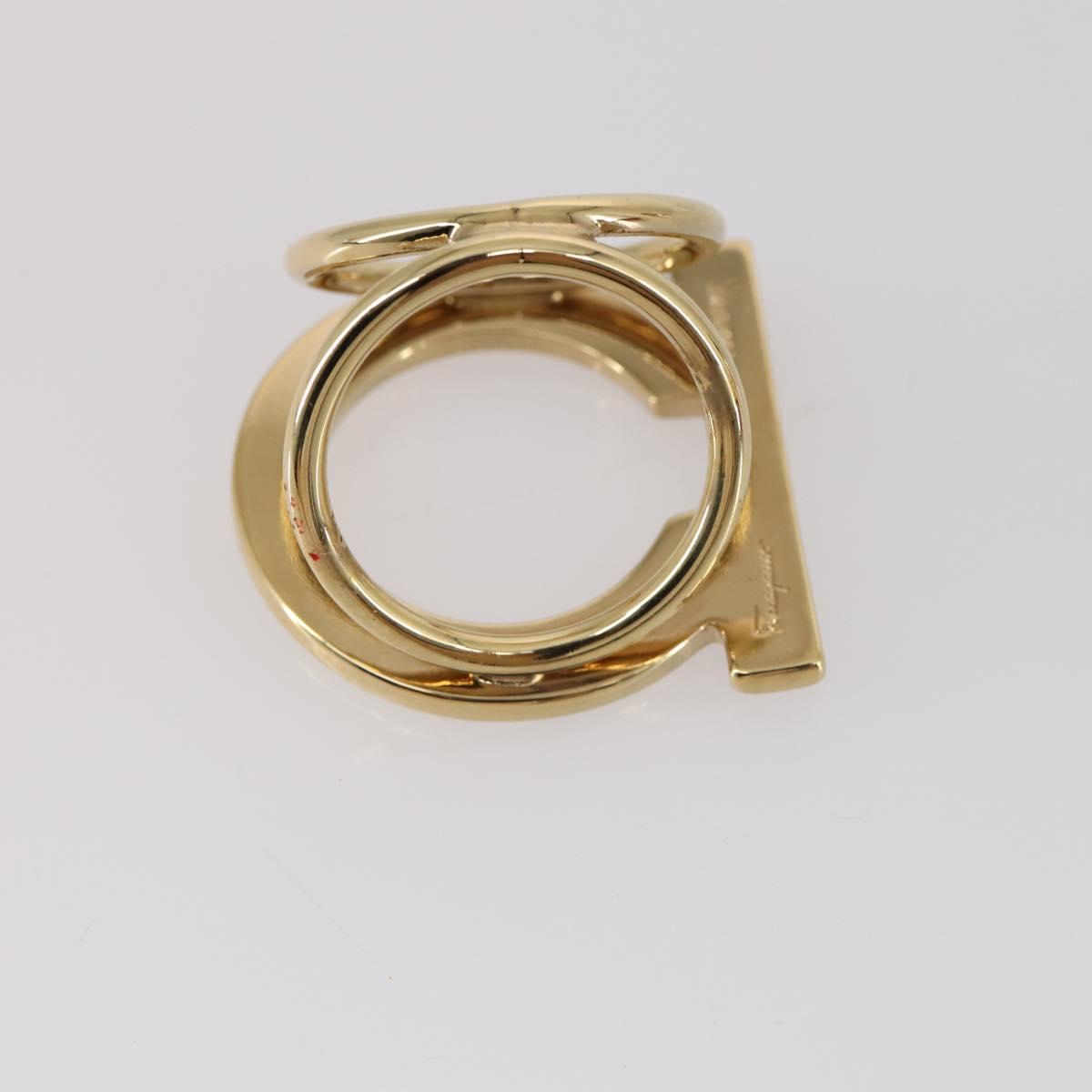 Salvatore Ferragamo Scarf Ring metal 4Set Gold Auth 143378