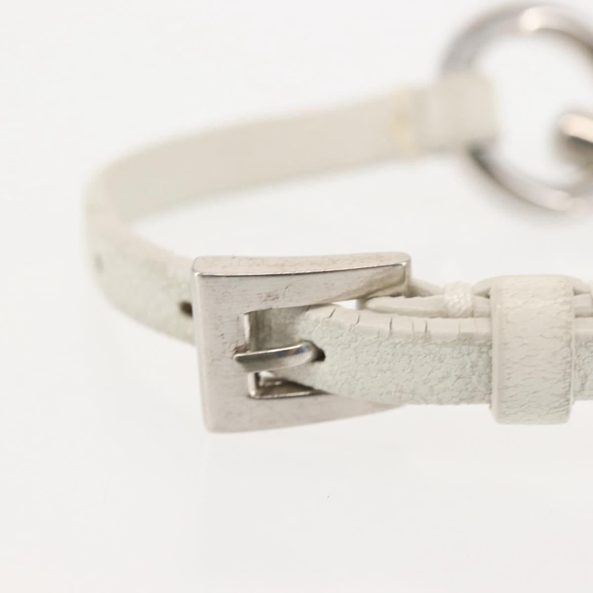 PRADA Charm Metal Leather 2Set Black Silver Auth 143381