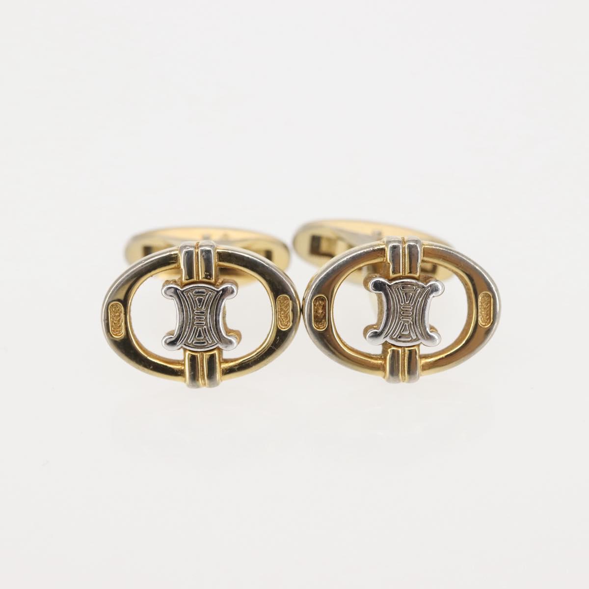 CELINE Accessory Case metal 2Set Gold Auth 143383