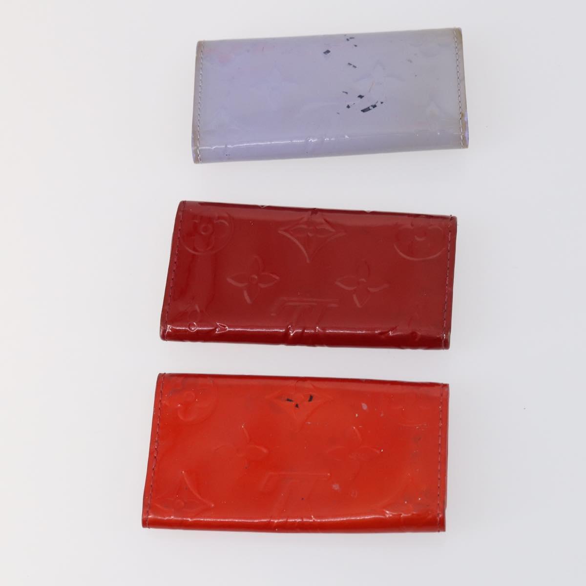 LOUIS VUITTON Monogram Epi Vernis Multicles Key Case 8Set Red Black Auth 143390