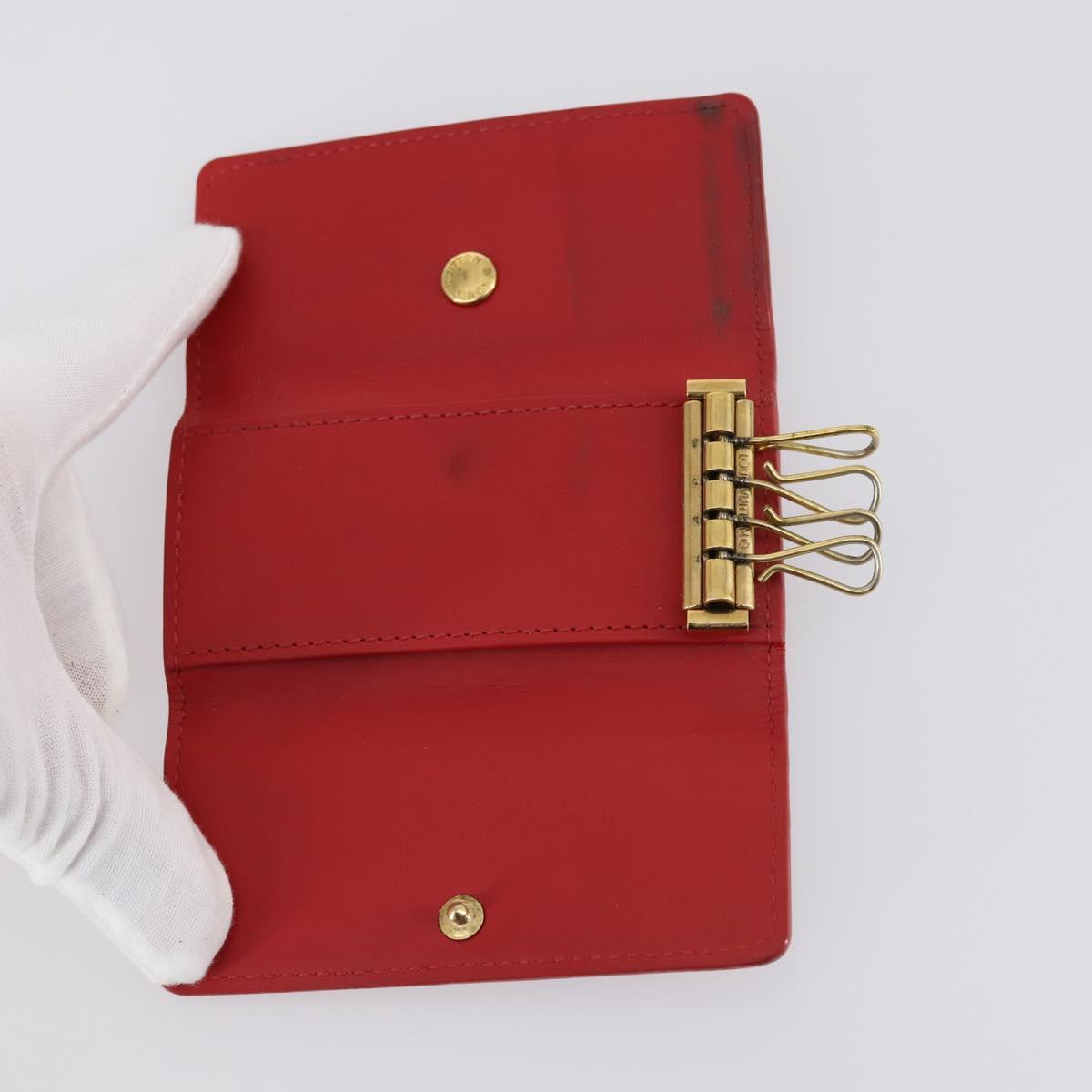 LOUIS VUITTON Monogram Epi Vernis Multicles Key Case 8Set Red Black Auth 143390