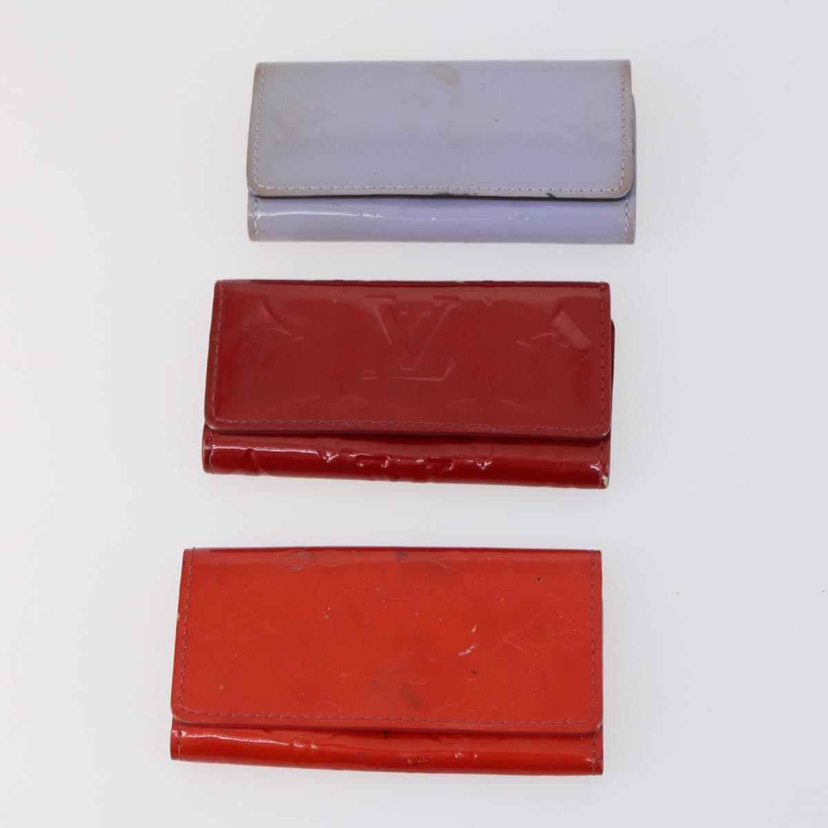 LOUIS VUITTON Monogram Epi Vernis Multicles Key Case 8Set Red Black Auth 143390
