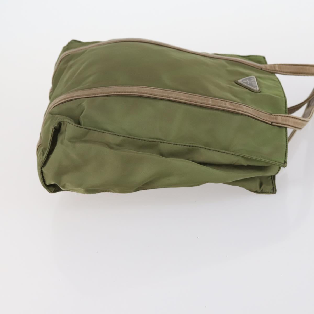 PRADA Tote Bag Nylon 2Set Khaki Black Auth 143394