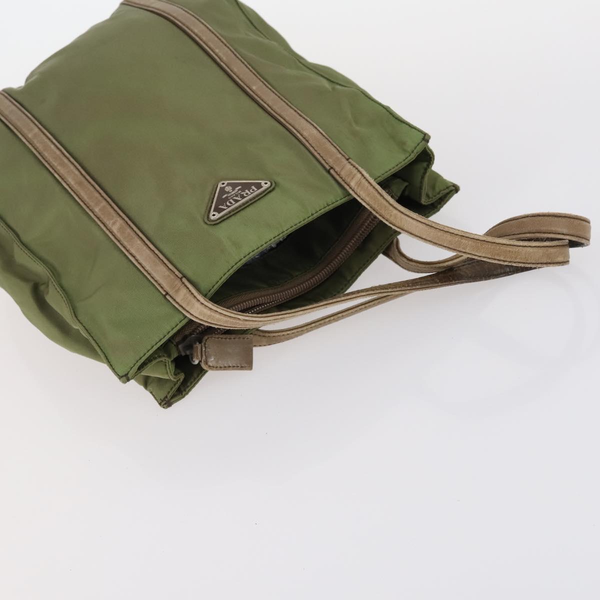 PRADA Tote Bag Nylon 2Set Khaki Black Auth 143394