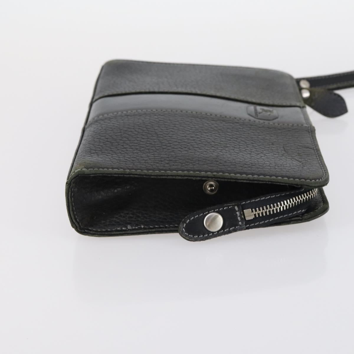 BURBERRY Nova Check Tote Bag Leather Canvas 2Set Black Beige Auth 143395