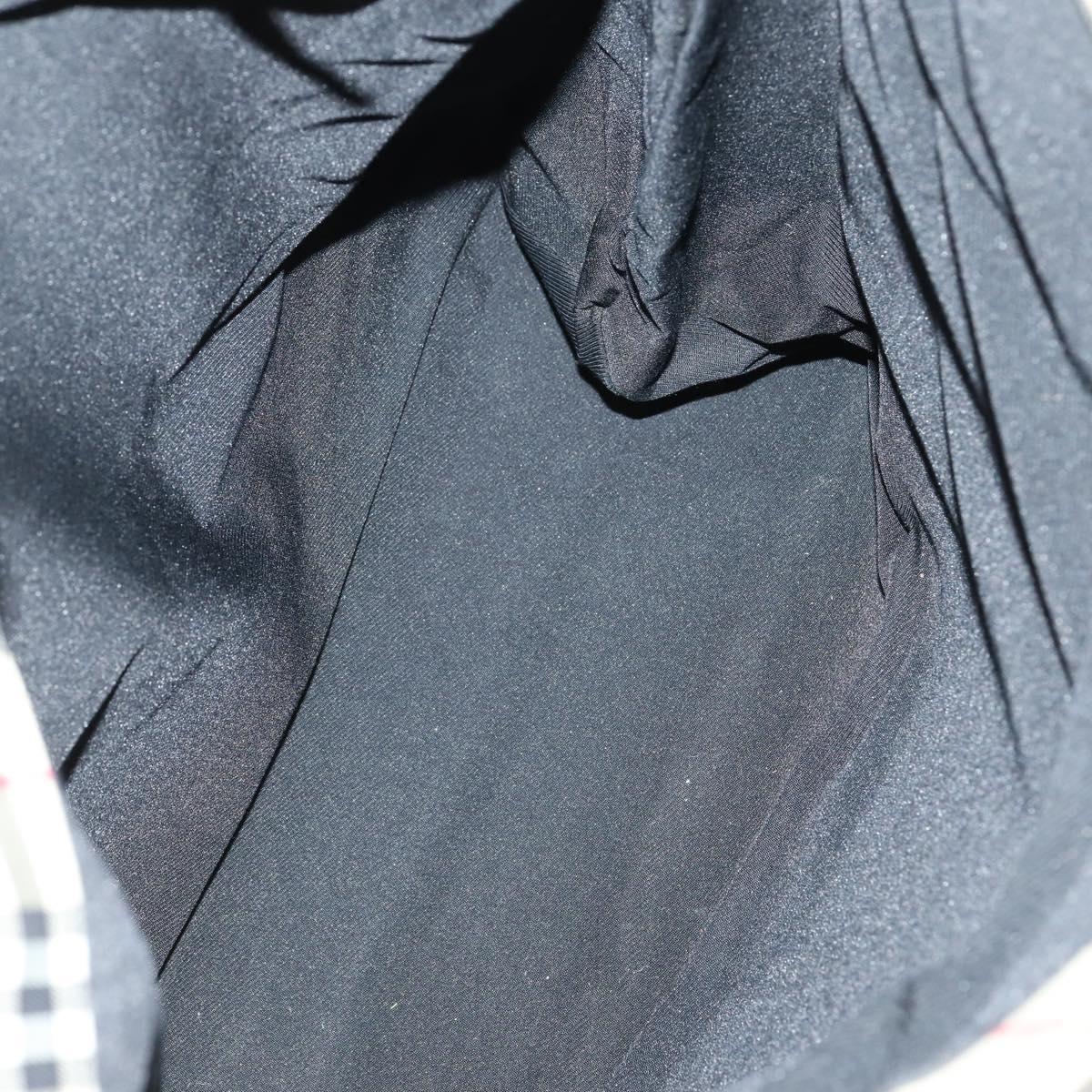 BURBERRY Nova Check Tote Bag Leather Canvas 2Set Black Beige Auth 143395