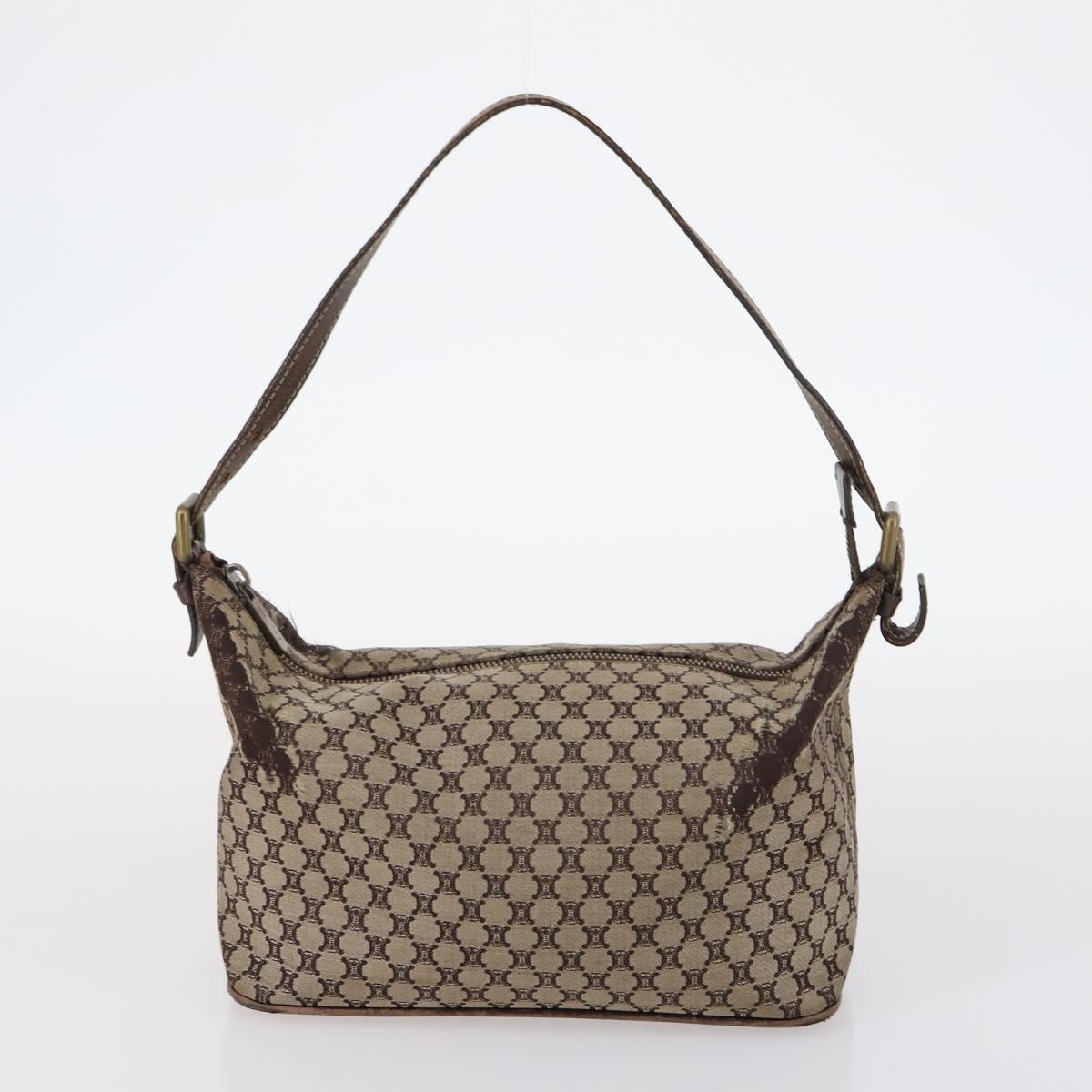 CELINE Macadam Canvas Tote Bag Leather 2Set Pink Beige Auth 143396