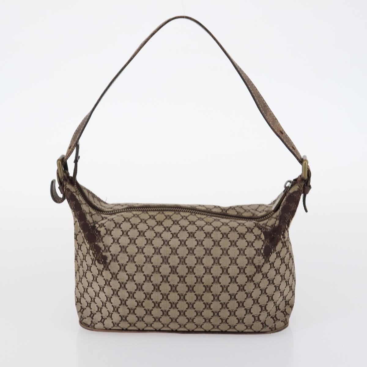 CELINE Macadam Canvas Tote Bag Leather 2Set Pink Beige Auth 143396