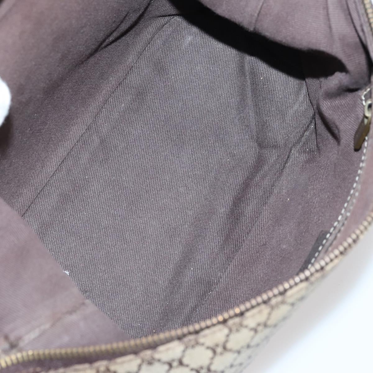 CELINE Macadam Canvas Tote Bag Leather 2Set Pink Beige Auth 143396