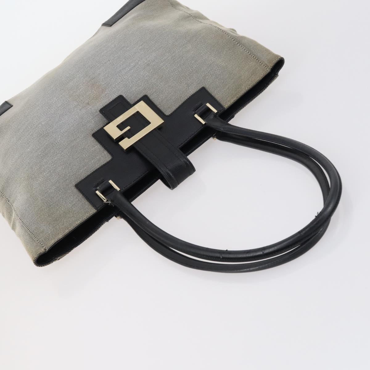 GUCCI Shoulder Bag Canvas Leather 4Set Gray Black Auth 143397