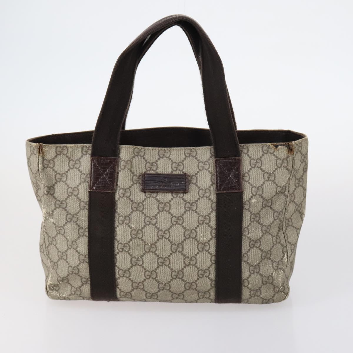 GUCCI GG Canvas GG Supreme Shoulder Bag PVC 4Set Beige Black Auth 143398