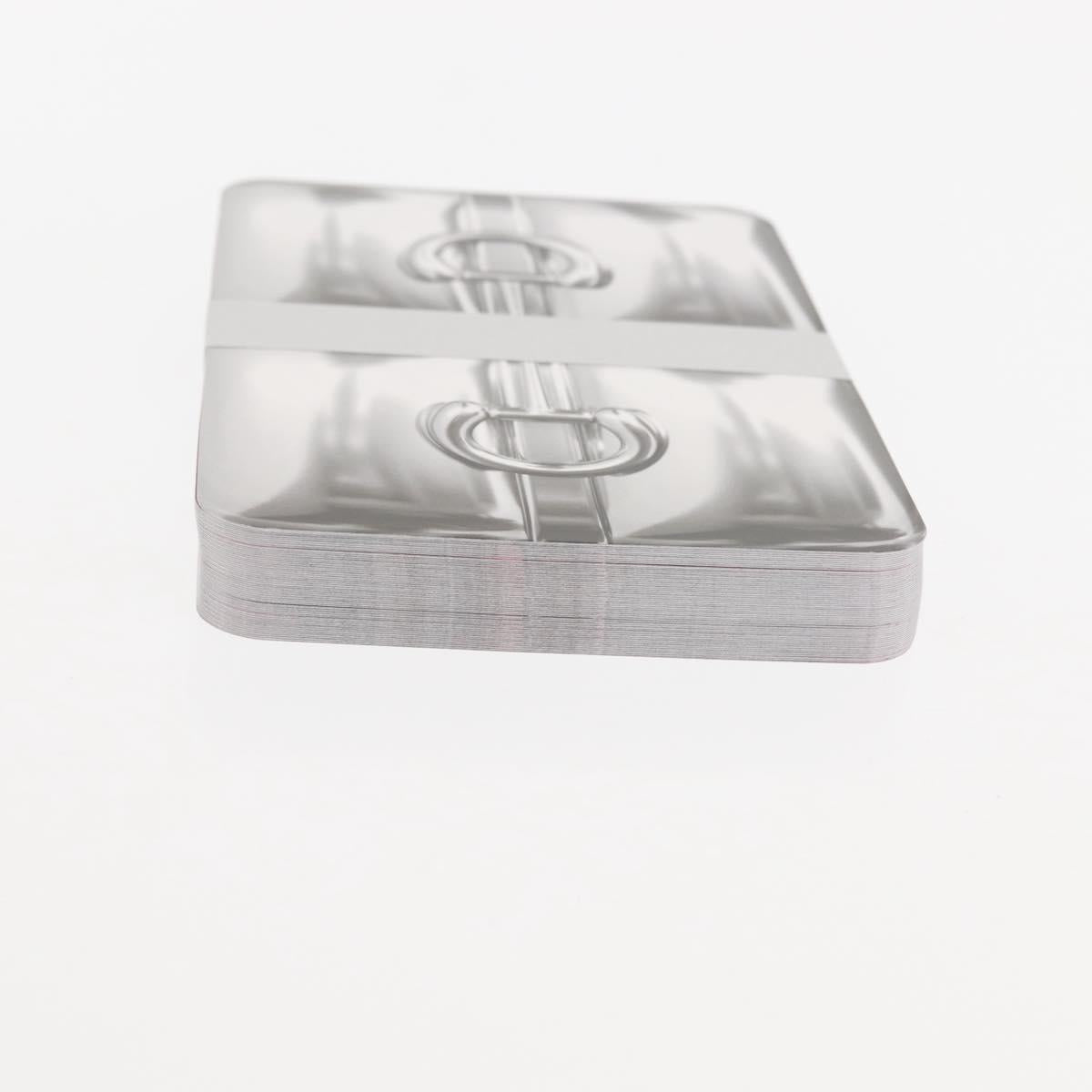 GUCCI Horsebit Card Case & Playing Cards Set Silver 700469 Auth 143399