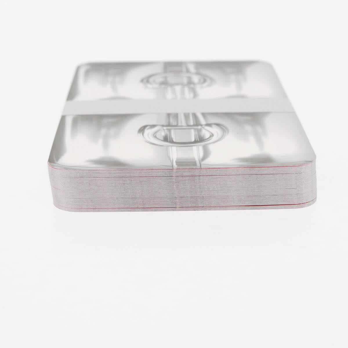 GUCCI Horsebit Card Case & Playing Cards Set Silver 700469 Auth 143399