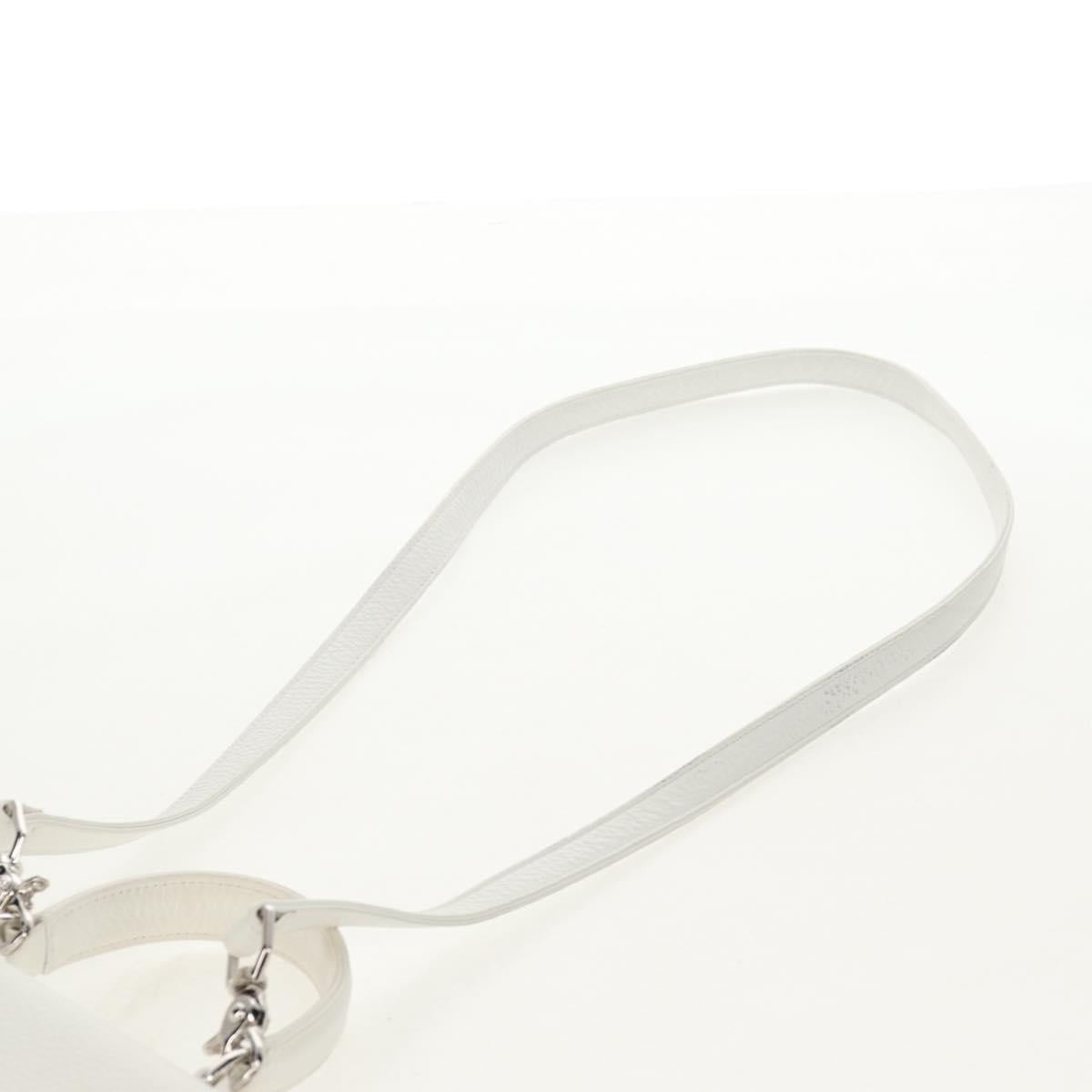 Chrome Hearts Hand Bag Rattan 2way White Silver Auth 143406SM