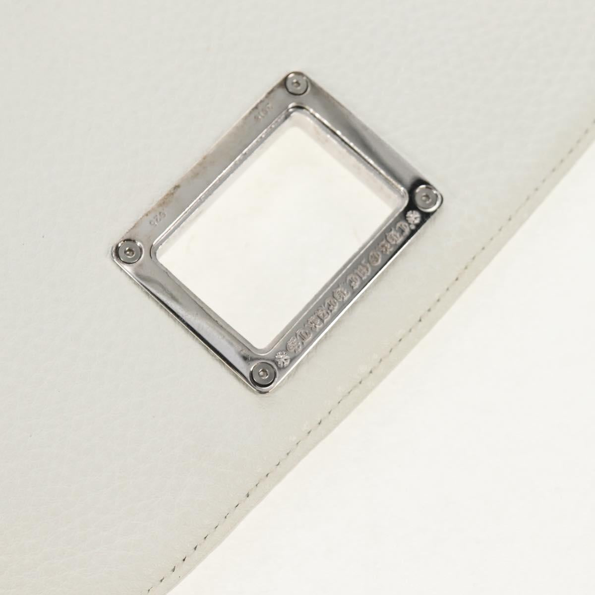 Chrome Hearts Hand Bag Rattan 2way White Silver Auth 143406SM