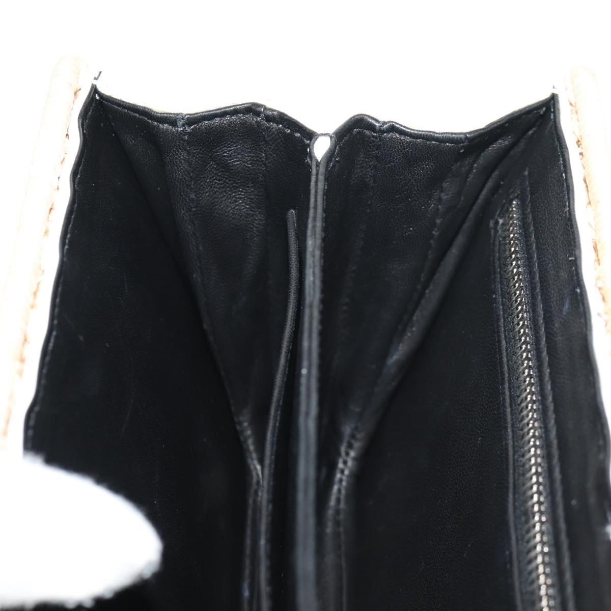 Chrome Hearts Hand Bag Rattan 2way White Silver Auth 143406SM