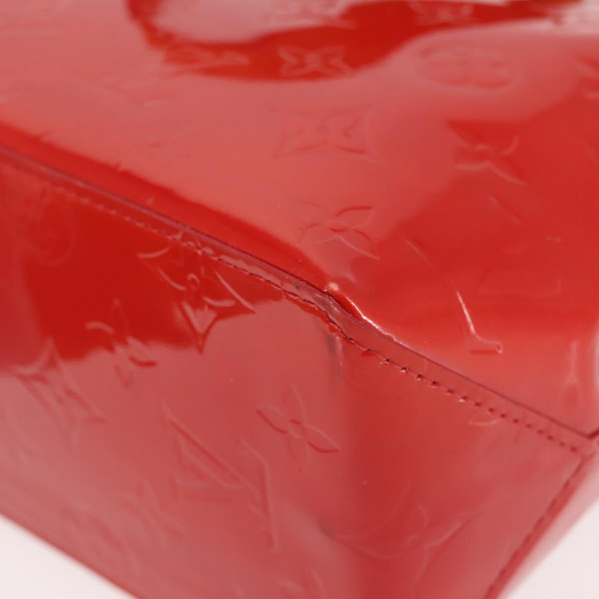 LOUIS VUITTON Monogram Vernis Reade PM Hand Bag Red Rouge M91088 LV Auth 143468