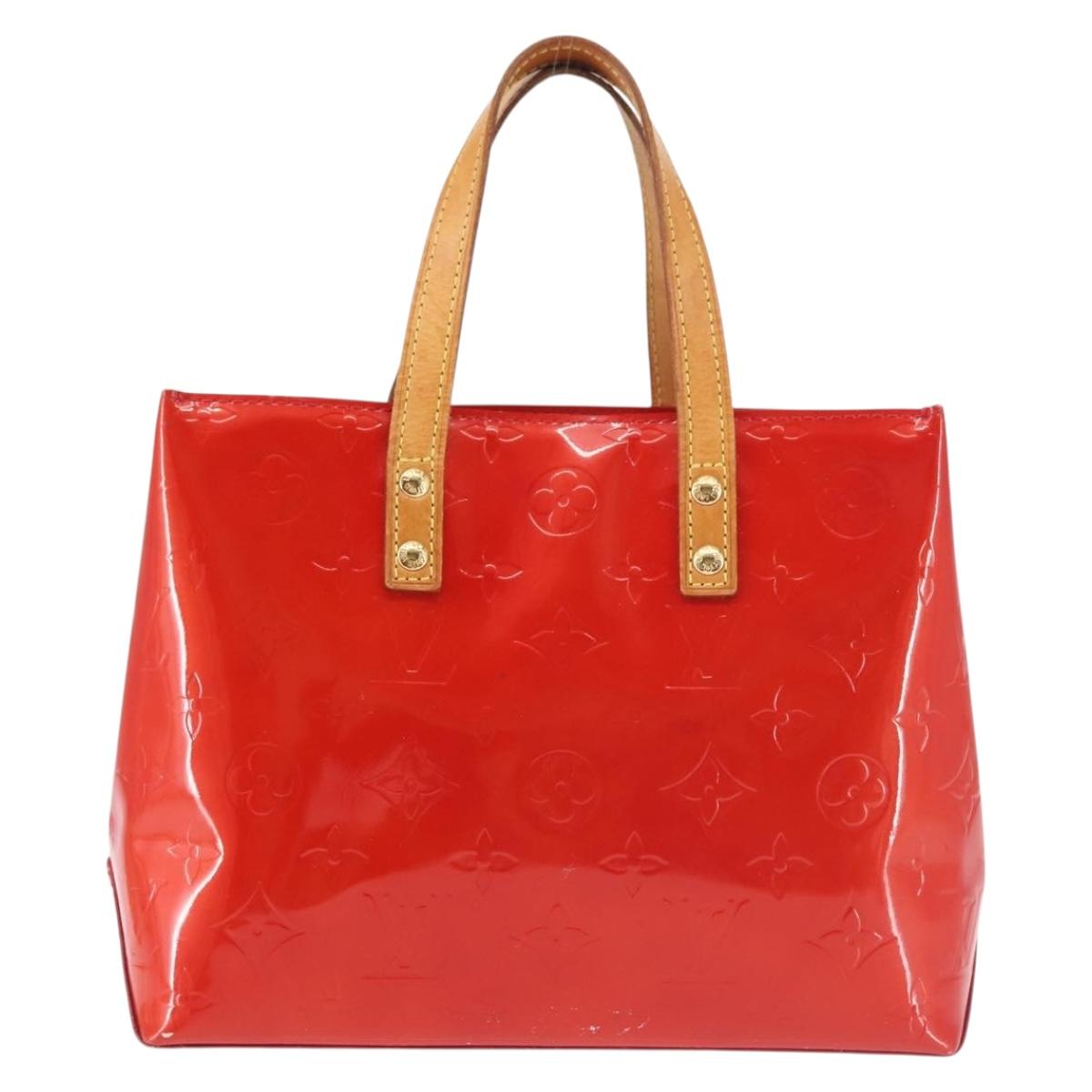 LOUIS VUITTON Monogram Vernis Reade PM Hand Bag Red Rouge M91088 LV Auth 143468