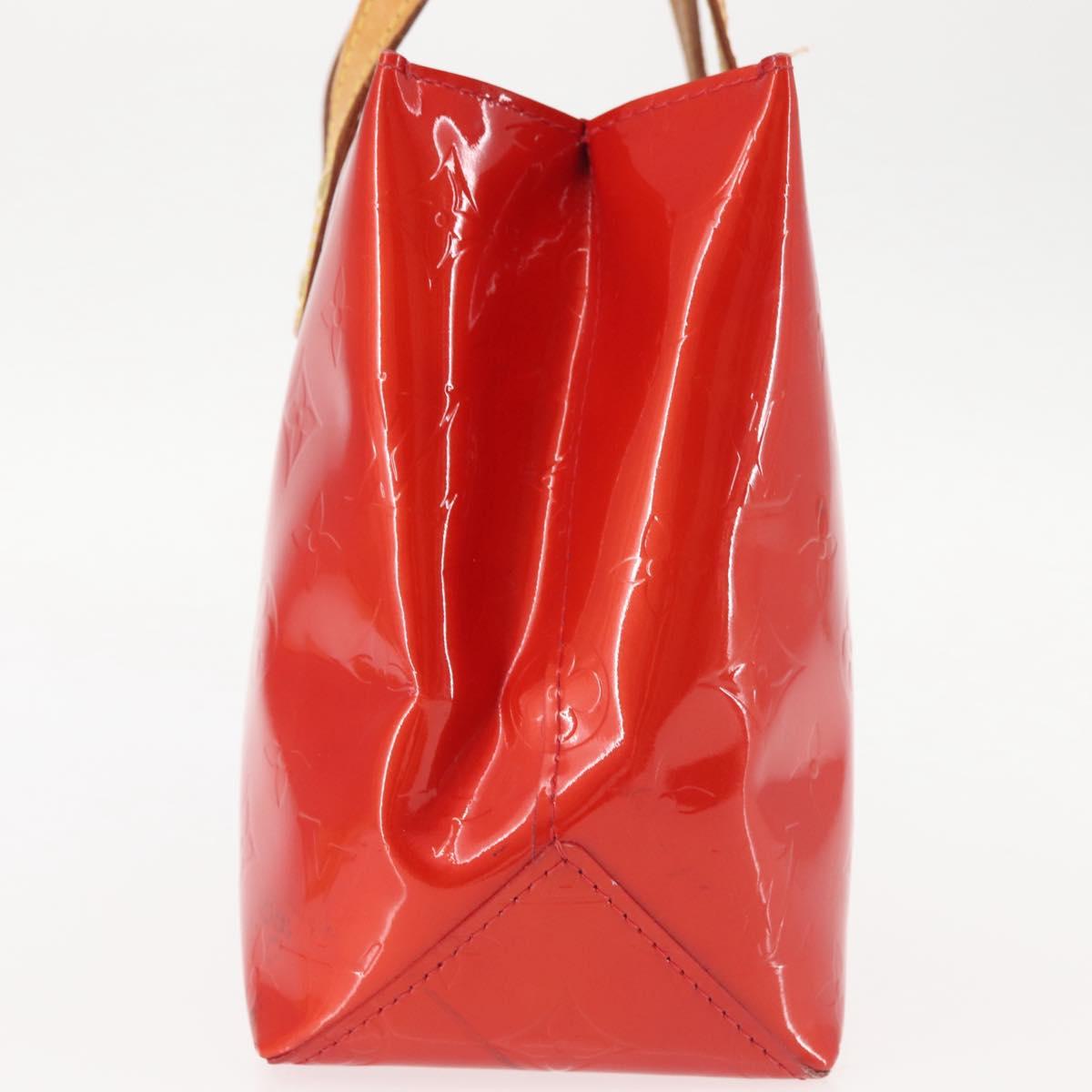 LOUIS VUITTON Monogram Vernis Reade PM Hand Bag Red Rouge M91088 LV Auth 143468