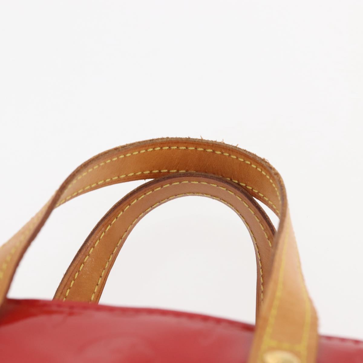 LOUIS VUITTON Monogram Vernis Reade PM Hand Bag Red Rouge M91088 LV Auth 143468