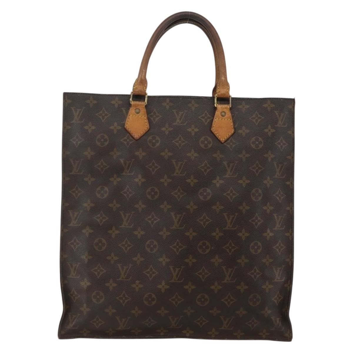 LOUIS VUITTON Monogram Sac Plat Hand Bag M51140 LV Auth 143478