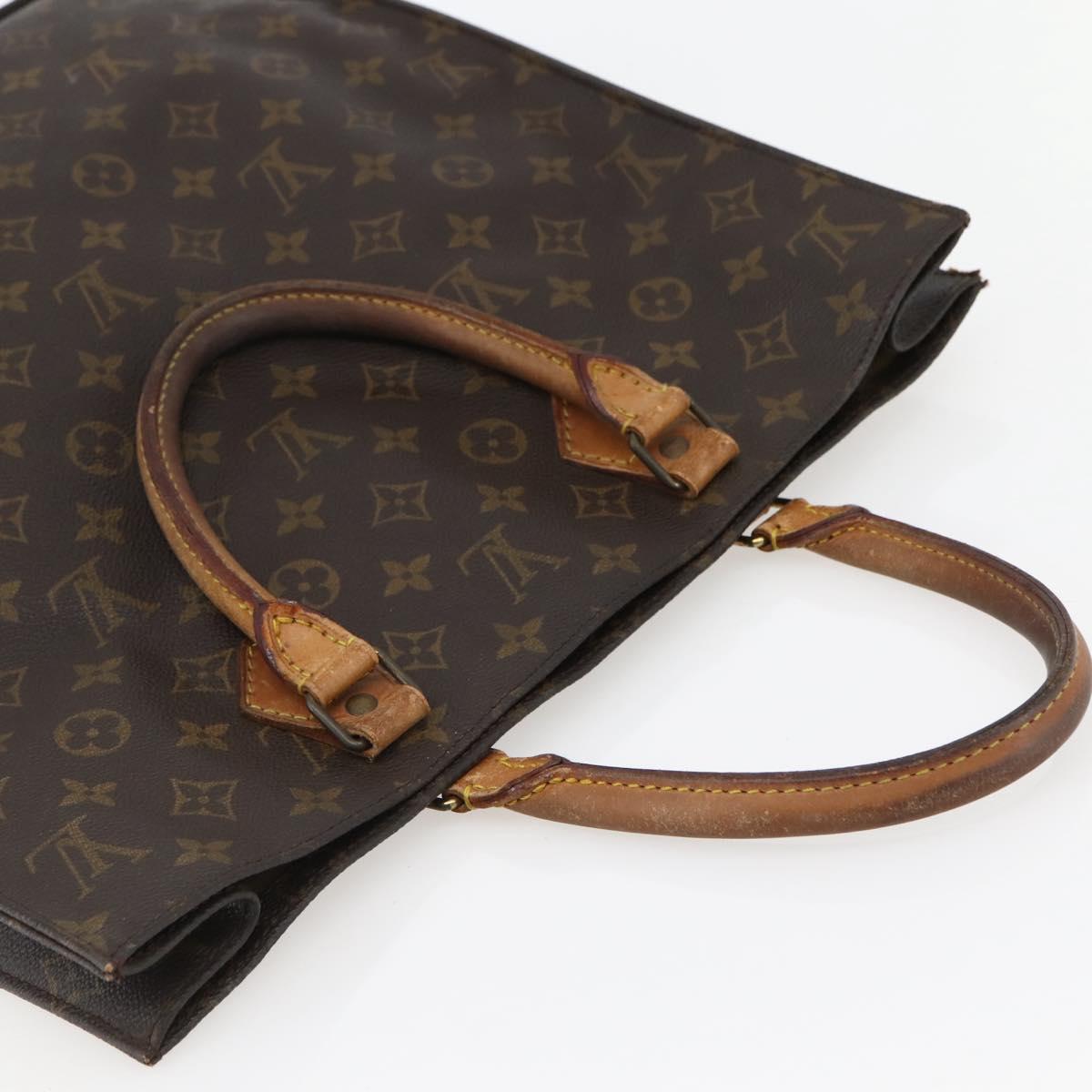 LOUIS VUITTON Monogram Sac Plat Hand Bag M51140 LV Auth 143478