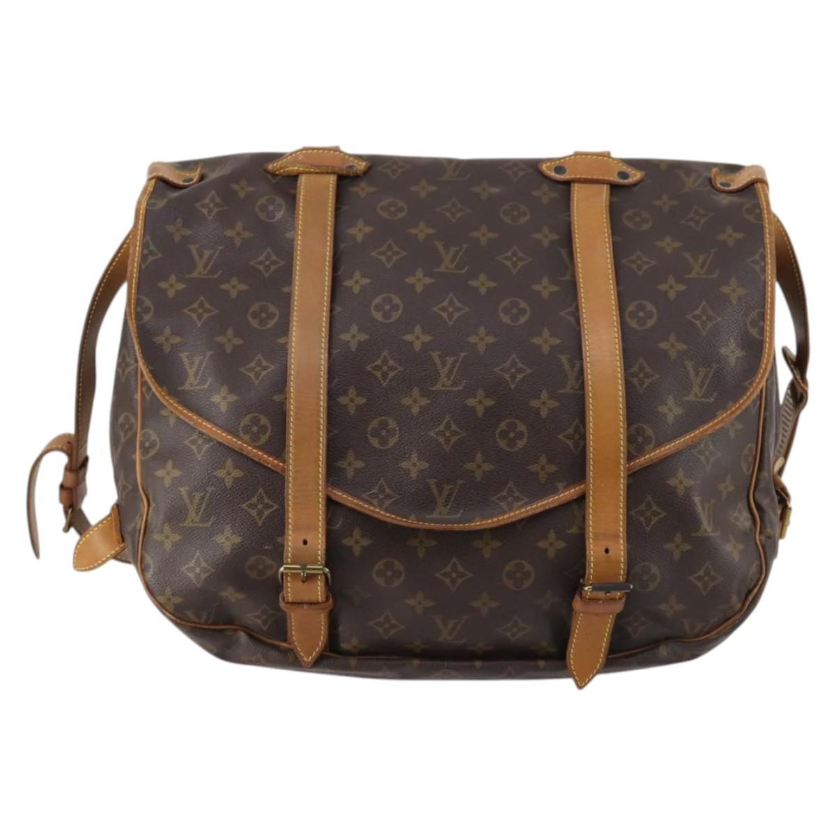 LOUIS VUITTON Monogram Saumur 43 Shoulder Bag M42252 LV Auth 143480