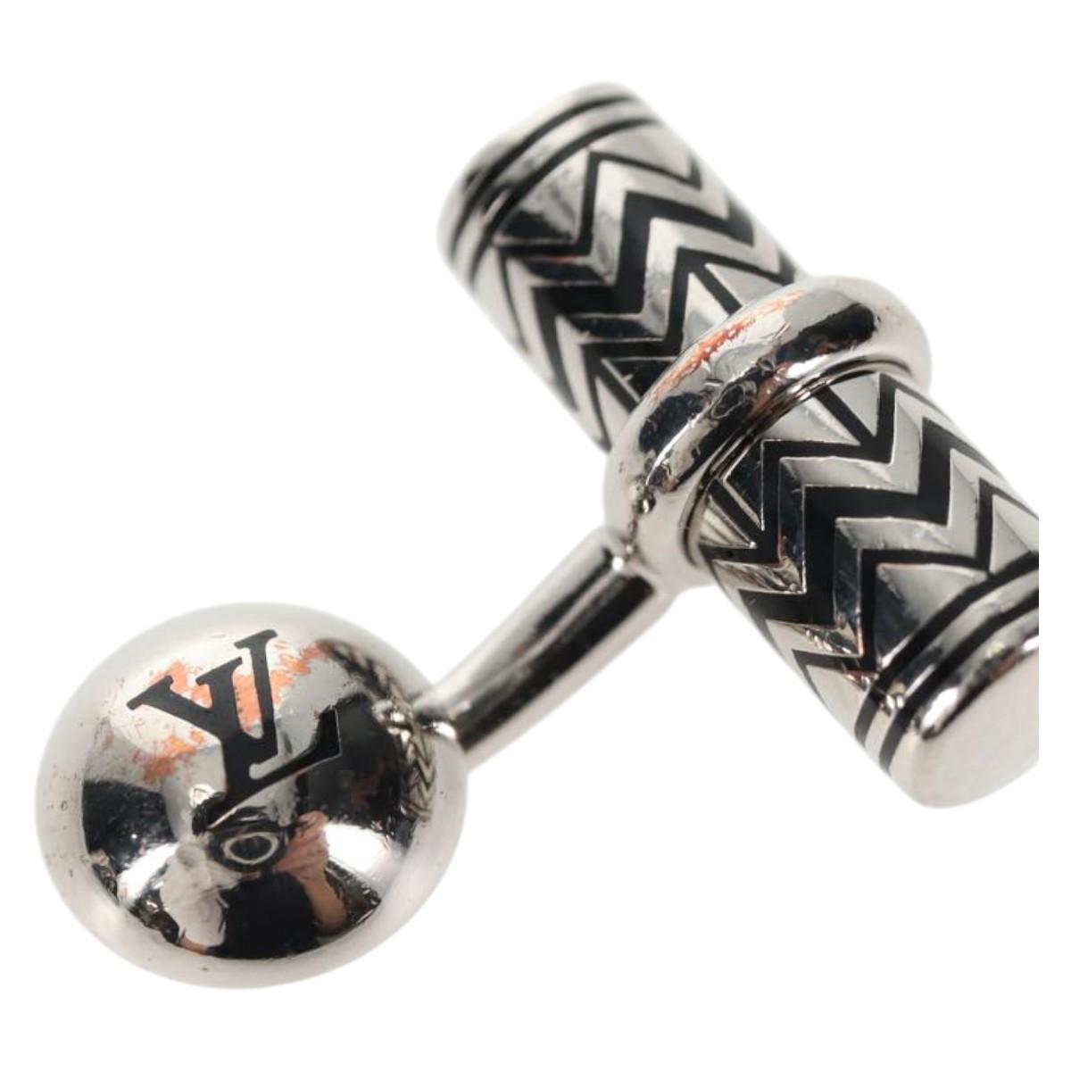 LOUIS VUITTON Damier Graphite Cuff Case Cufflinks M66948 LV Auth 143486V
