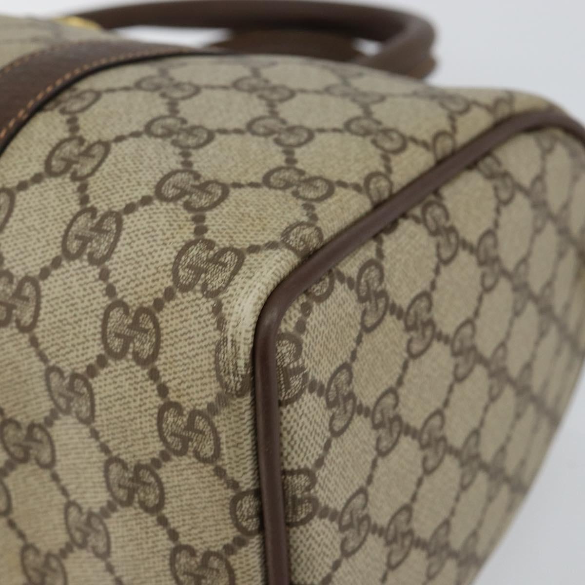 GUCCI GG Supreme Web Sherry Line Boston Bag PVC Beige Gold 40 02 007 Auth 143489