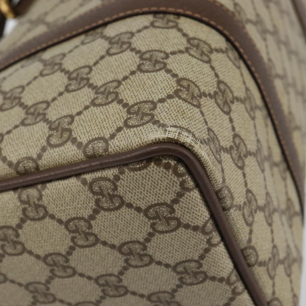 GUCCI GG Supreme Web Sherry Line Boston Bag PVC Beige Gold 40 02 007 Auth 143489