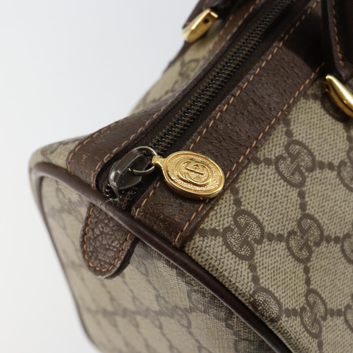 GUCCI GG Supreme Web Sherry Line Boston Bag PVC Beige Gold 40 02 007 Auth 143489