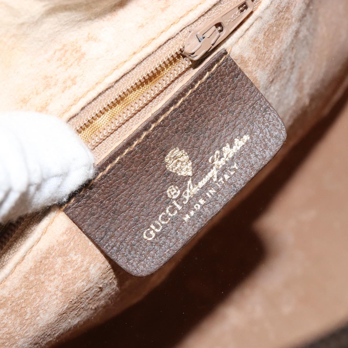GUCCI GG Supreme Web Sherry Line Boston Bag PVC Beige Gold 40 02 007 Auth 143489