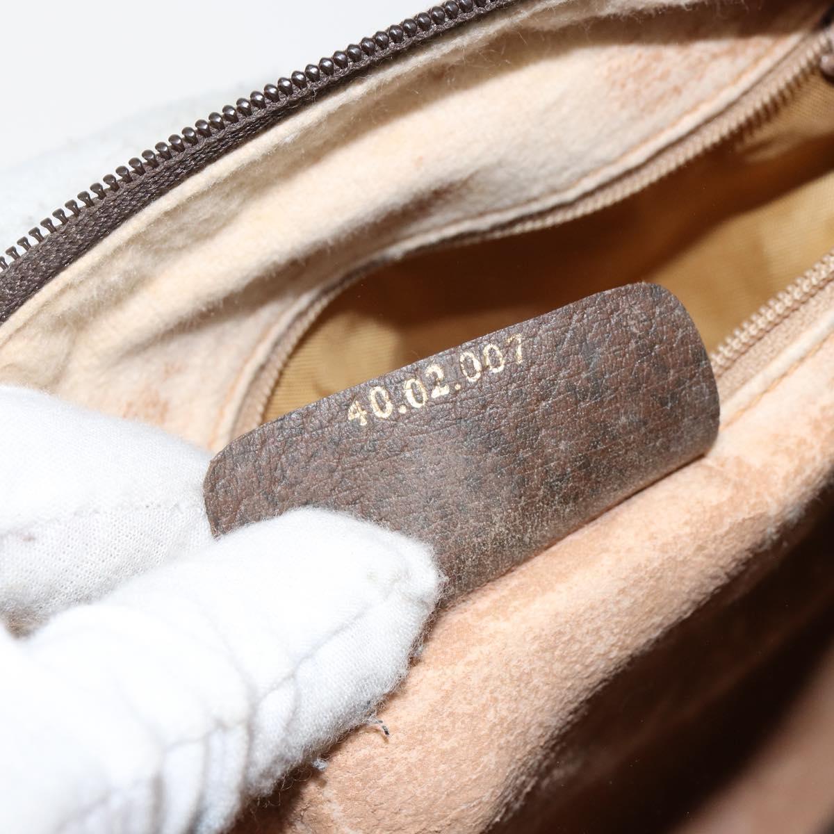 GUCCI GG Supreme Web Sherry Line Boston Bag PVC Beige Gold 40 02 007 Auth 143489