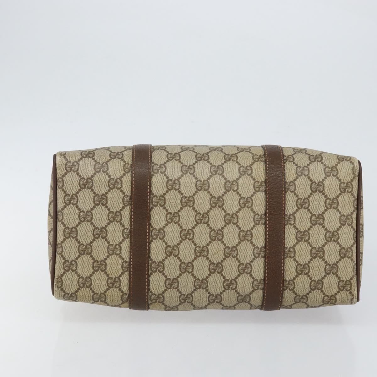 GUCCI GG Supreme Web Sherry Line Boston Bag PVC Beige Gold 40 02 007 Auth 143489