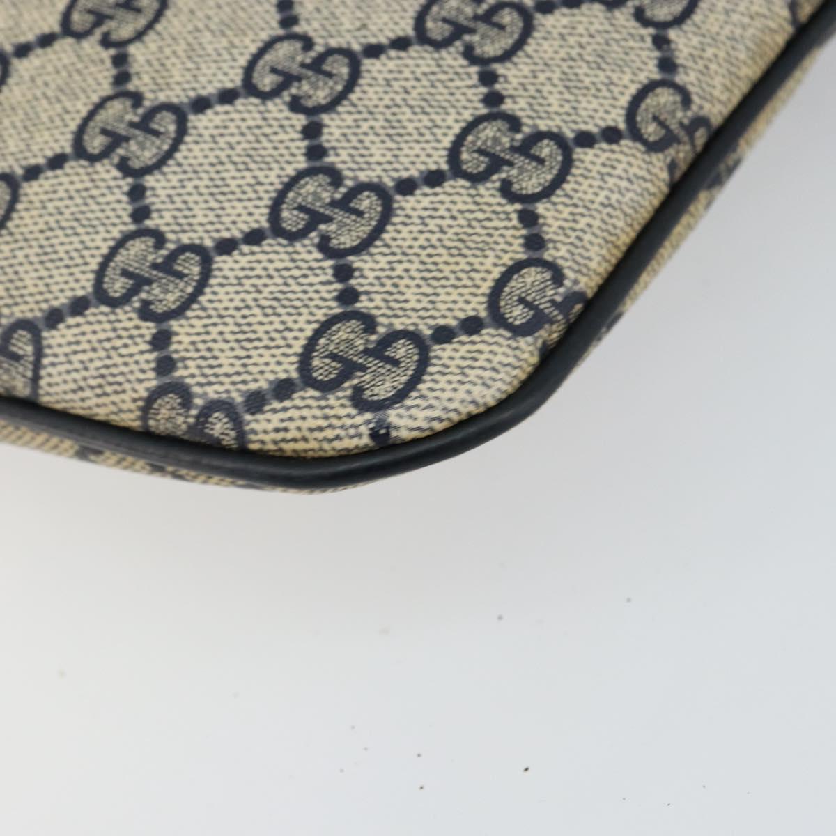 GUCCI GG Supreme Sherry Line Shoulder Bag PVC Navy Gold 89 02 047 Auth 143491