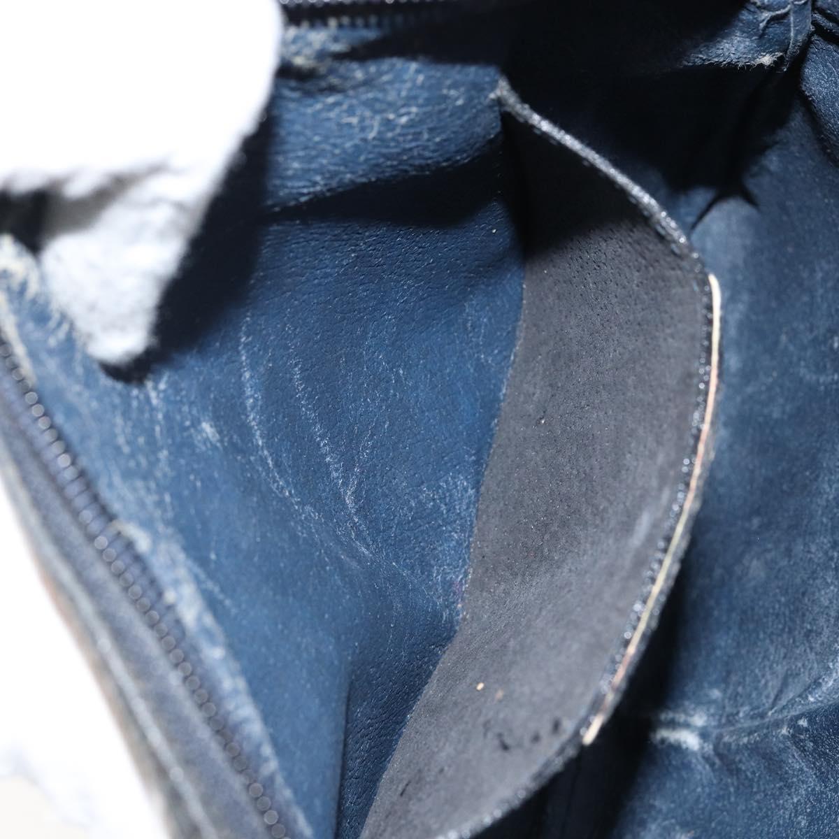 GUCCI GG Supreme Sherry Line Shoulder Bag PVC Navy Gold 89 02 047 Auth 143491