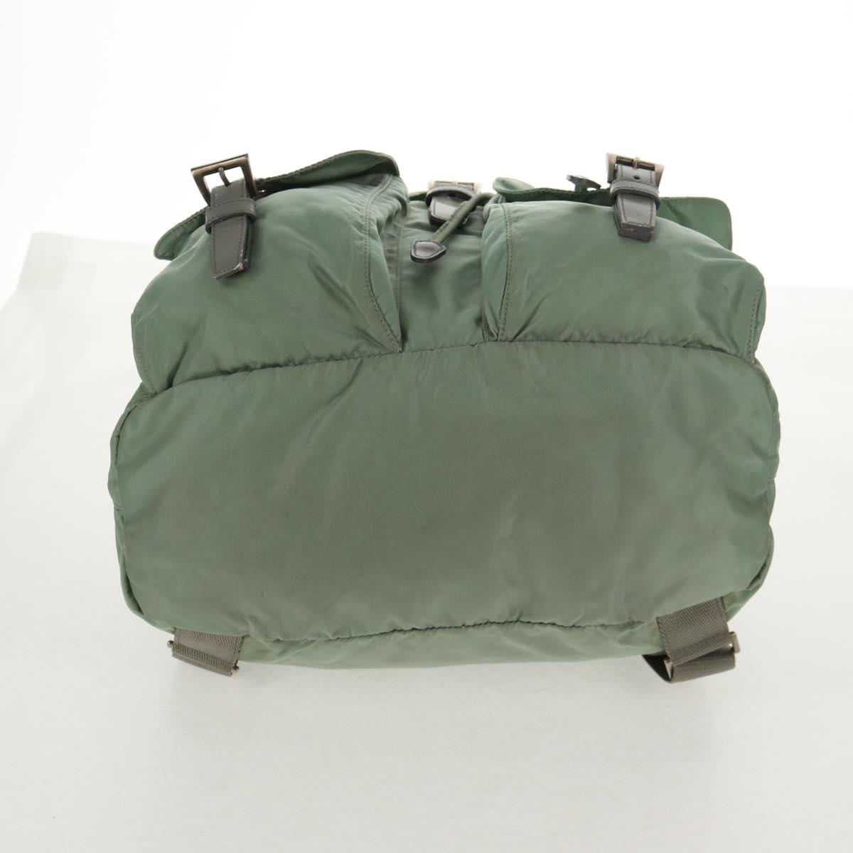 PRADA Backpack Nylon Green Silver Auth 143502